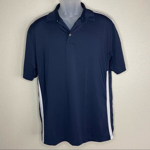Golf Polo Grand Slam 360 Motion Flow Men's Stripe Spring Summer Blue Medium - Picture 1 of 7